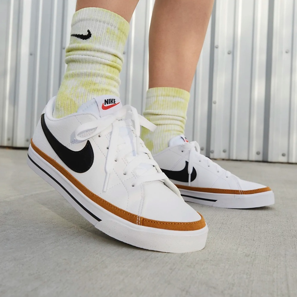 Women’s size 5.5 Nike Court Legacy Next Nature in White/Desert Ochre/Black NEW
